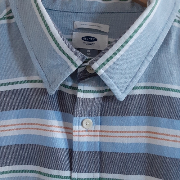 Old Navy, XL, Slim Fit, Cotton LS, Horizontal Stripe Shirt - Picture 4 of 8